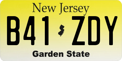 NJ license plate B41ZDY
