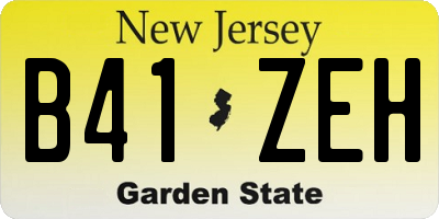 NJ license plate B41ZEH