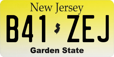 NJ license plate B41ZEJ
