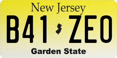 NJ license plate B41ZEO
