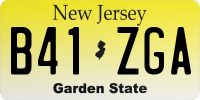 NJ license plate B41ZGA