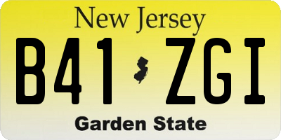 NJ license plate B41ZGI