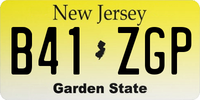 NJ license plate B41ZGP