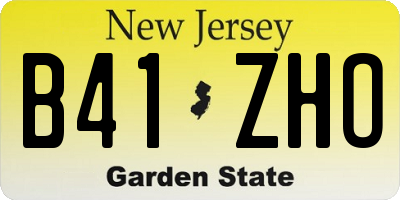 NJ license plate B41ZHO