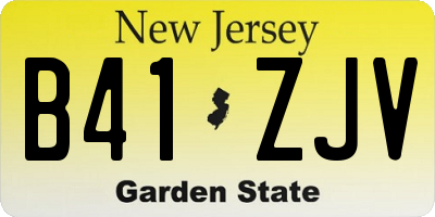 NJ license plate B41ZJV