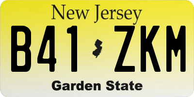 NJ license plate B41ZKM
