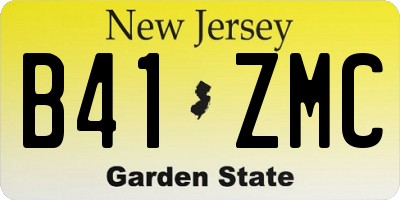 NJ license plate B41ZMC