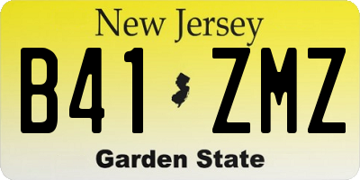 NJ license plate B41ZMZ