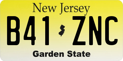 NJ license plate B41ZNC