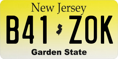 NJ license plate B41ZOK