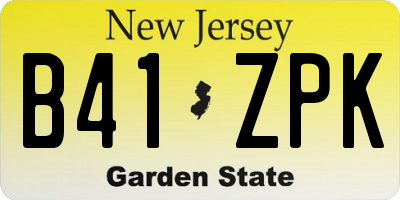 NJ license plate B41ZPK