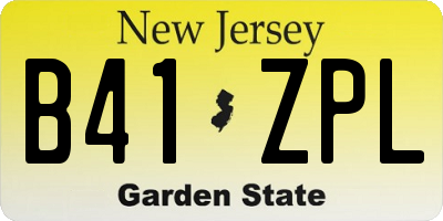 NJ license plate B41ZPL