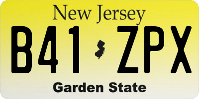 NJ license plate B41ZPX
