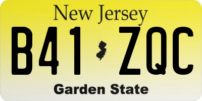 NJ license plate B41ZQC