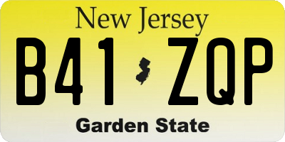 NJ license plate B41ZQP