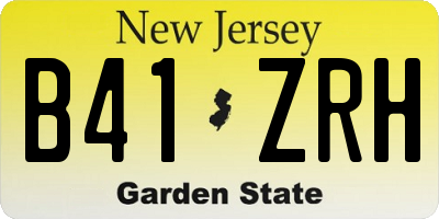 NJ license plate B41ZRH