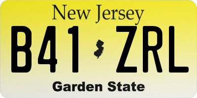 NJ license plate B41ZRL