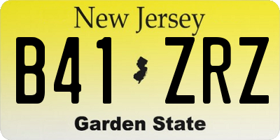 NJ license plate B41ZRZ