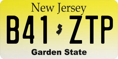 NJ license plate B41ZTP