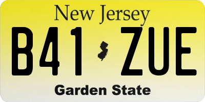 NJ license plate B41ZUE