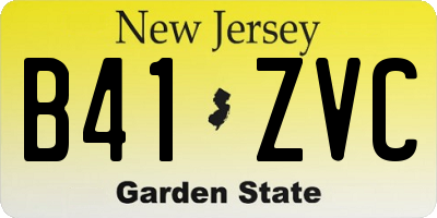 NJ license plate B41ZVC