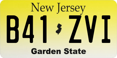 NJ license plate B41ZVI