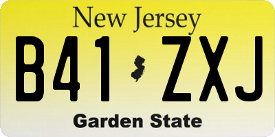 NJ license plate B41ZXJ