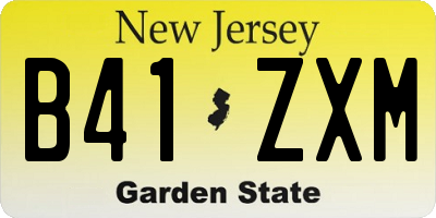 NJ license plate B41ZXM