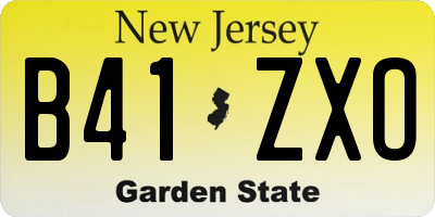 NJ license plate B41ZXO