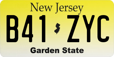 NJ license plate B41ZYC