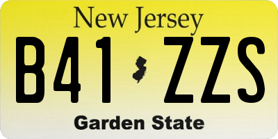 NJ license plate B41ZZS