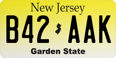NJ license plate B42AAK