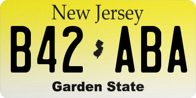 NJ license plate B42ABA