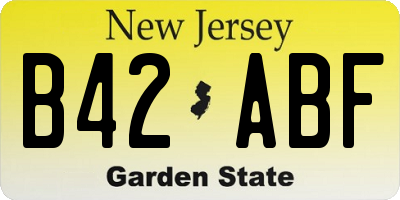 NJ license plate B42ABF