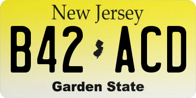 NJ license plate B42ACD