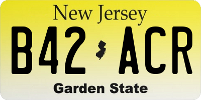 NJ license plate B42ACR
