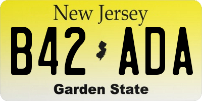 NJ license plate B42ADA