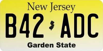 NJ license plate B42ADC