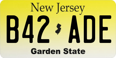 NJ license plate B42ADE
