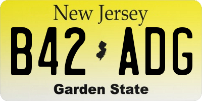 NJ license plate B42ADG