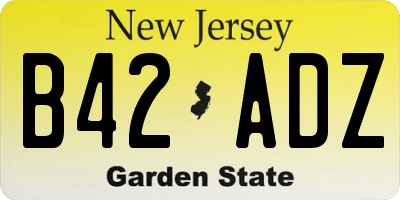 NJ license plate B42ADZ