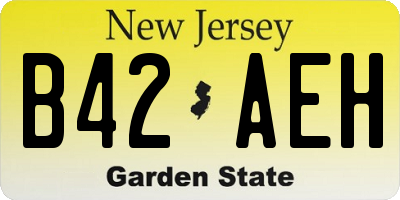 NJ license plate B42AEH