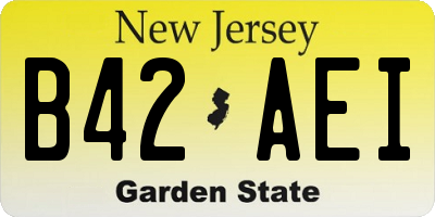 NJ license plate B42AEI