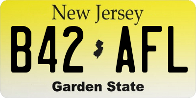 NJ license plate B42AFL