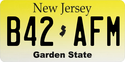 NJ license plate B42AFM