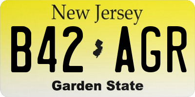 NJ license plate B42AGR