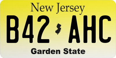 NJ license plate B42AHC