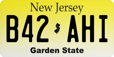 NJ license plate B42AHI