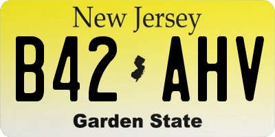 NJ license plate B42AHV