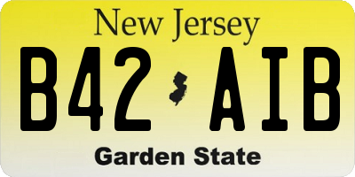 NJ license plate B42AIB
